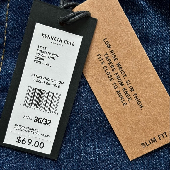KENNETH COLE JEANS Men's Slim Fit Stretch Blue Jeans--36x32 - Picture 13 of 16
